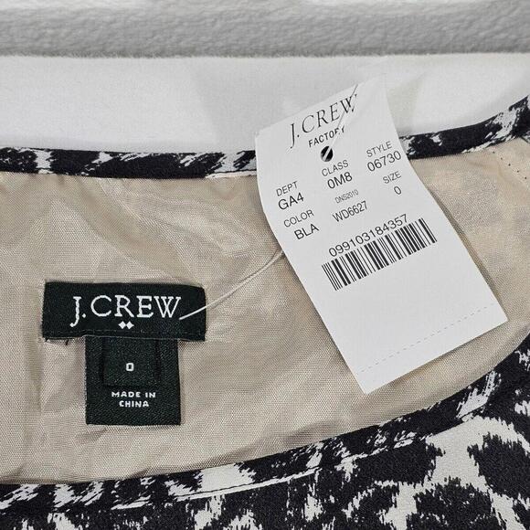 J Crew Damask Print Dress Black Size 0 - Picture 3 of 6